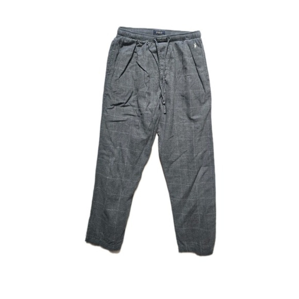 Polo‎ Ralph Lauren Pajama Pants Loungewear Men's M Charcoal Grey White Plaid